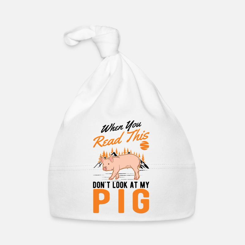 Pig Gift Farmer Pig Organic Baby Cap