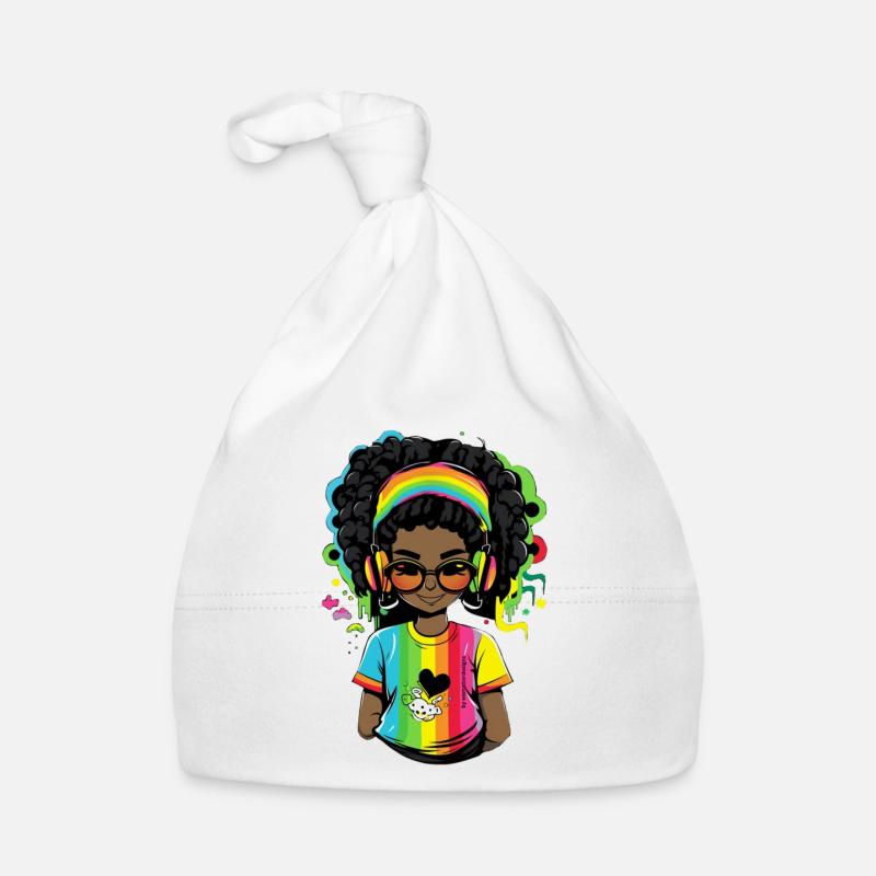 Pull reggae lumineux avec motif arc-en-ciel Bonnet bio Bébé