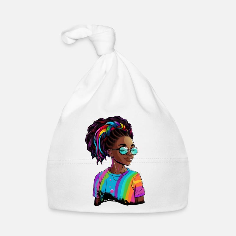 Bunte Dreadlocks und Regenbogen-T-Shirt Baby Bio-Mütze