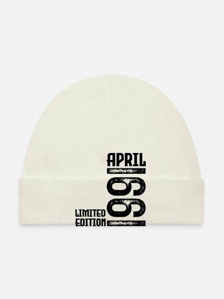 Gift April 1991. Anniversary April 1991. April. - Organic Baby Cap - white - Front