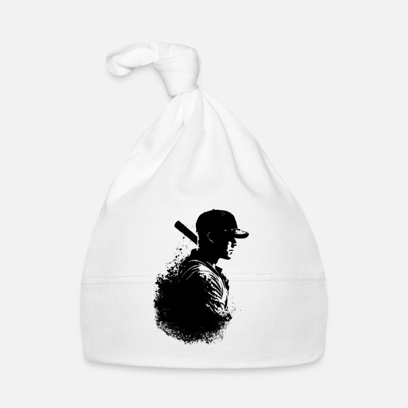 Baseball Player Silhouette Organic Baby Cap
