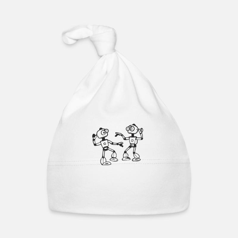 Cute dancing robots Organic Baby Cap