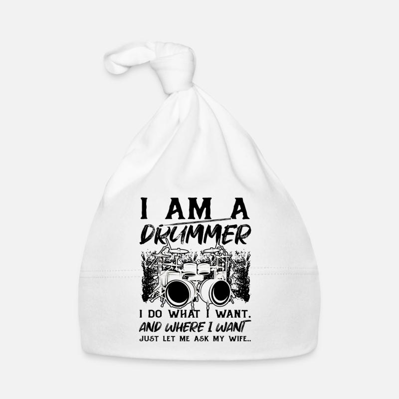 Funny Drum Player Drummer Musician Organic Baby Cap