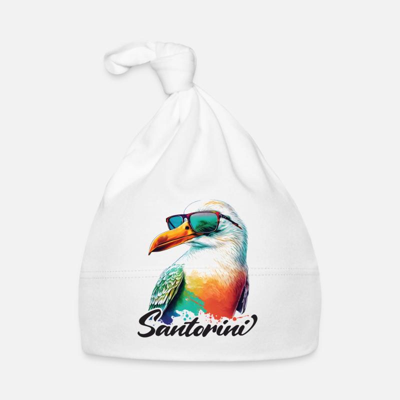Santorin Grèce vacances Mouette Lunettes de soleil Bonnet bio Bébé