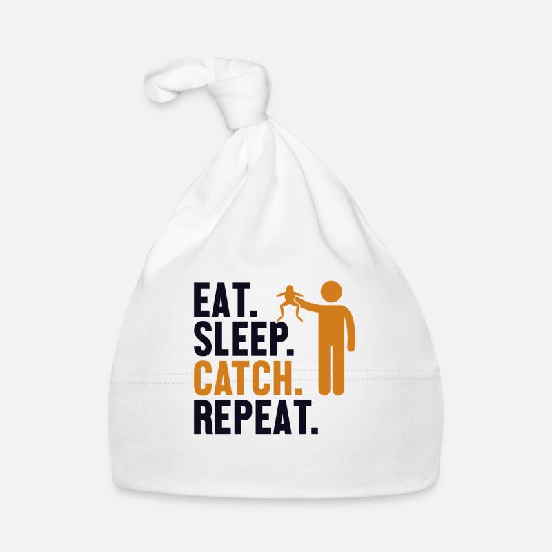 Eat Sleep Catch Repeat Tadpole Tree Frog Organic Baby Cap