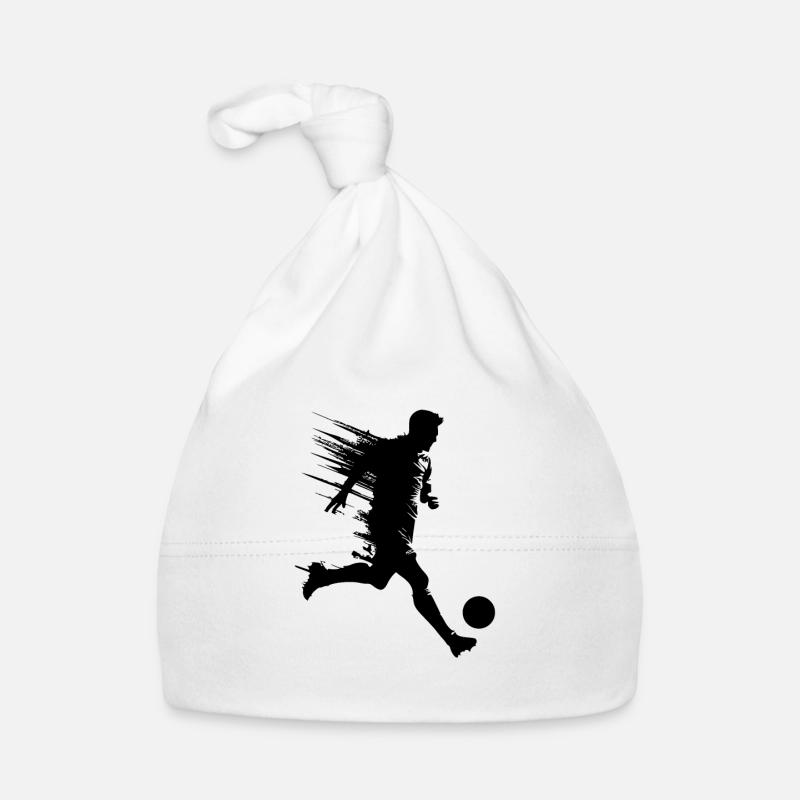 Silhouette de footballeur - Bonnet bio Bébé - blanc