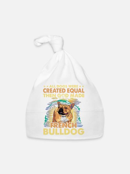 Langage drôle de bouledogue français - Bonnet bio Bébé - blanc - Devant