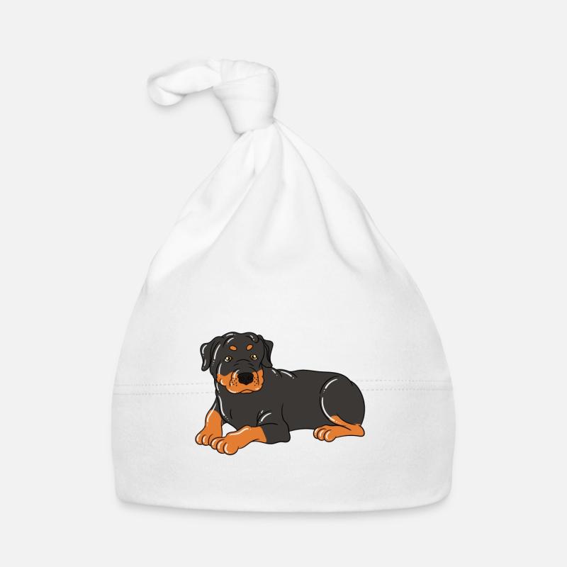 Fier père d’un Rottweiler - Bonnet bio Bébé - blanc