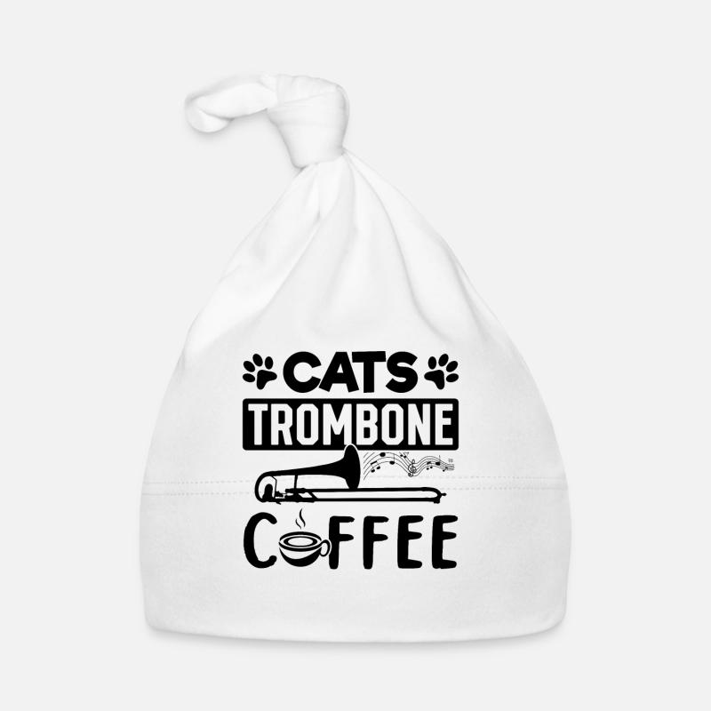 Cat Trombone Coffee Trombonist And Cat Lover Tromb Baby Bio-Mütze