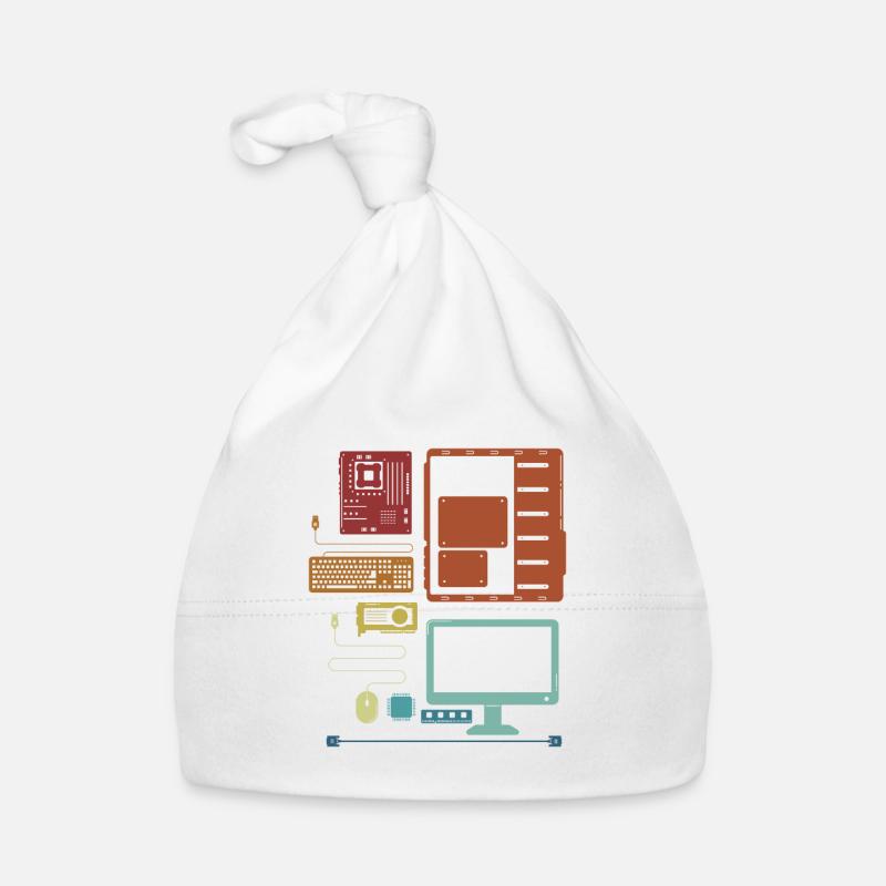 Retro Hardware Admin IT Operations Computer Scientist Organic Baby Cap