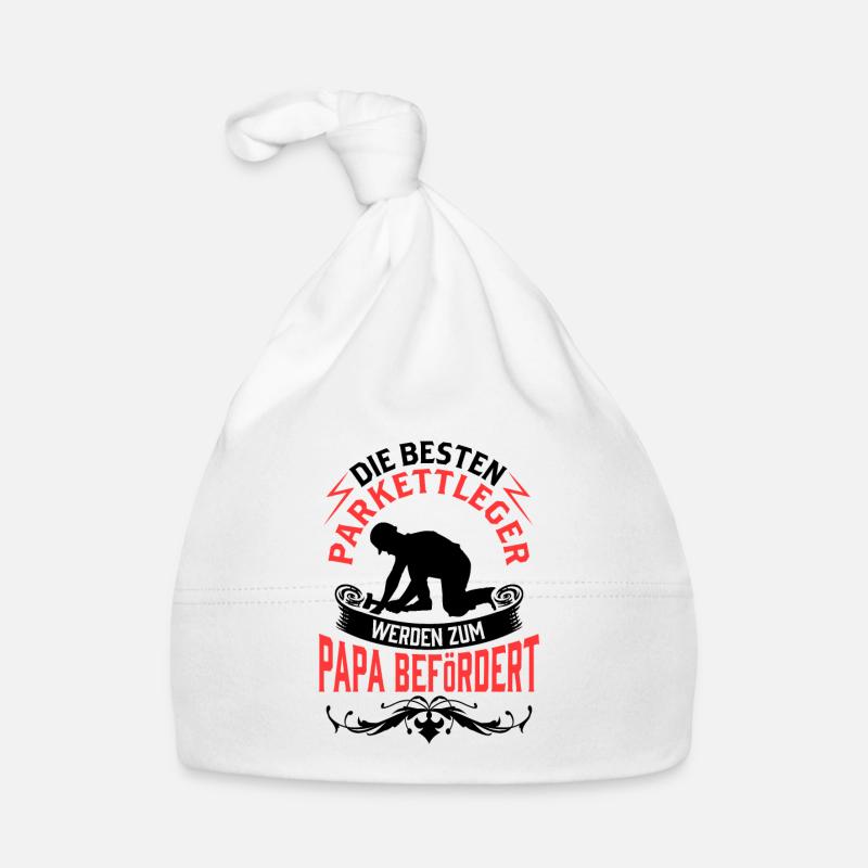 Parkettleger wird zum Papa Fußbodenleger Baby Bio-Mütze