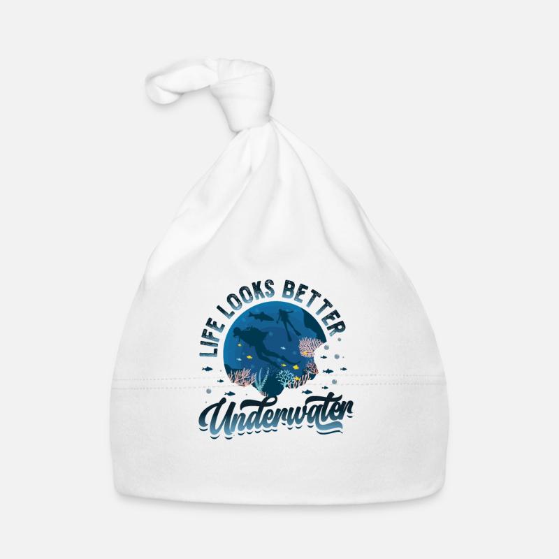 Life looks better underwater, diving Organic Baby Cap