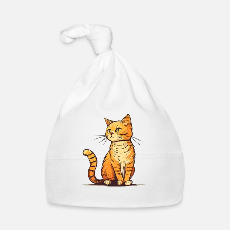 Cat in comic style Organic Baby Cap