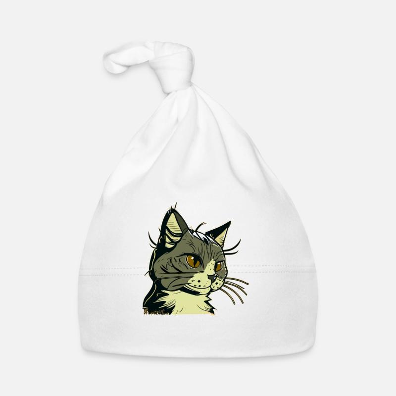 Cat in comic style Organic Baby Cap