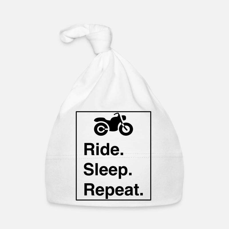 Cool "Ride Sleep Repeat" design for him and her Organic Baby Cap