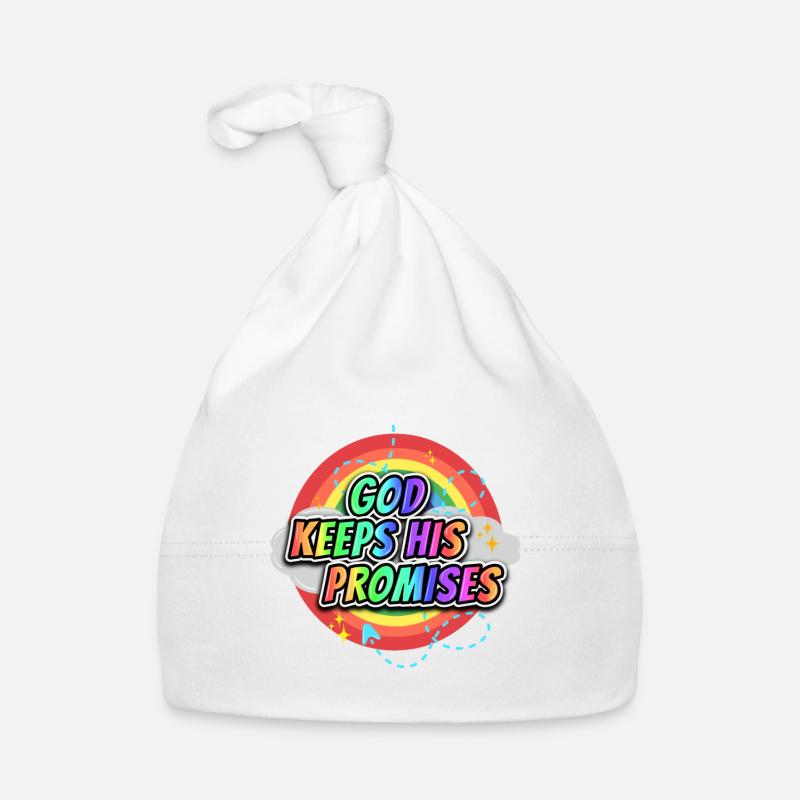 God Keeps His Promises 4 - Organic Baby Cap - white
