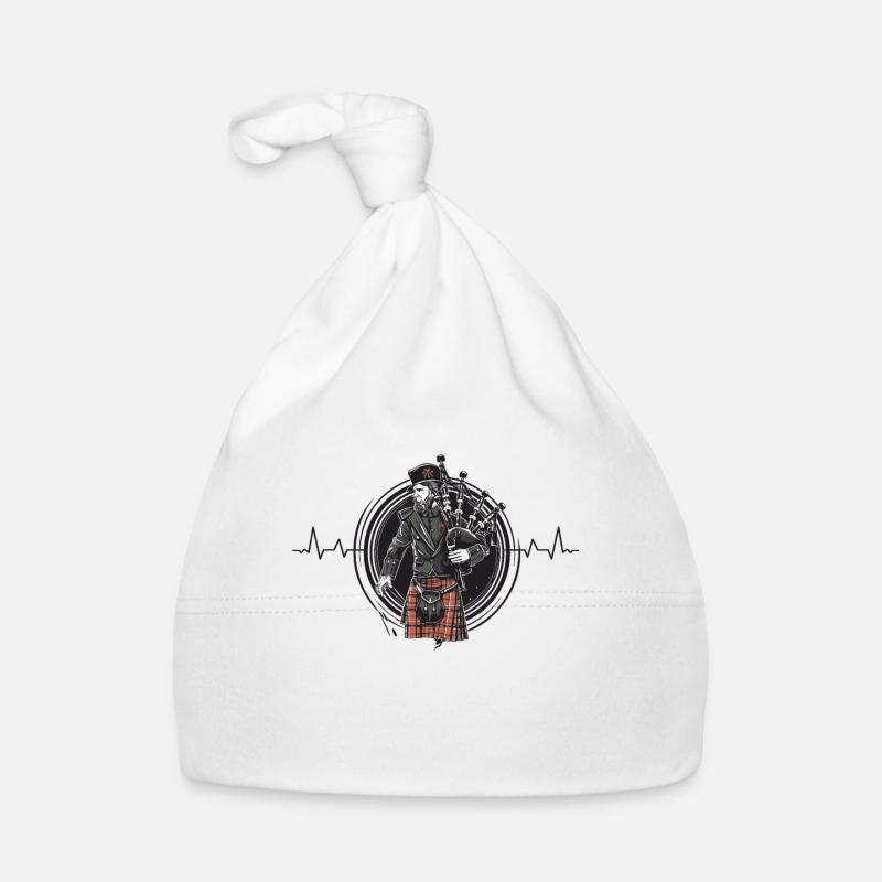 Bagpiper Scottish bagpipe heartbeat Organic Baby Cap