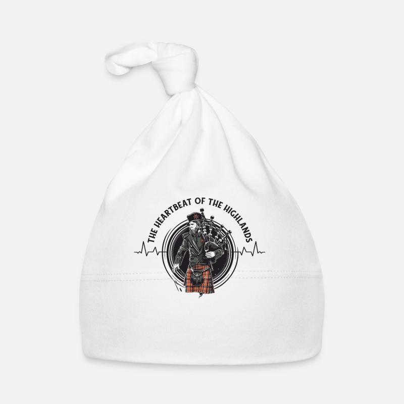 Bagpiper Scottish bagpipe heartbeat Organic Baby Cap