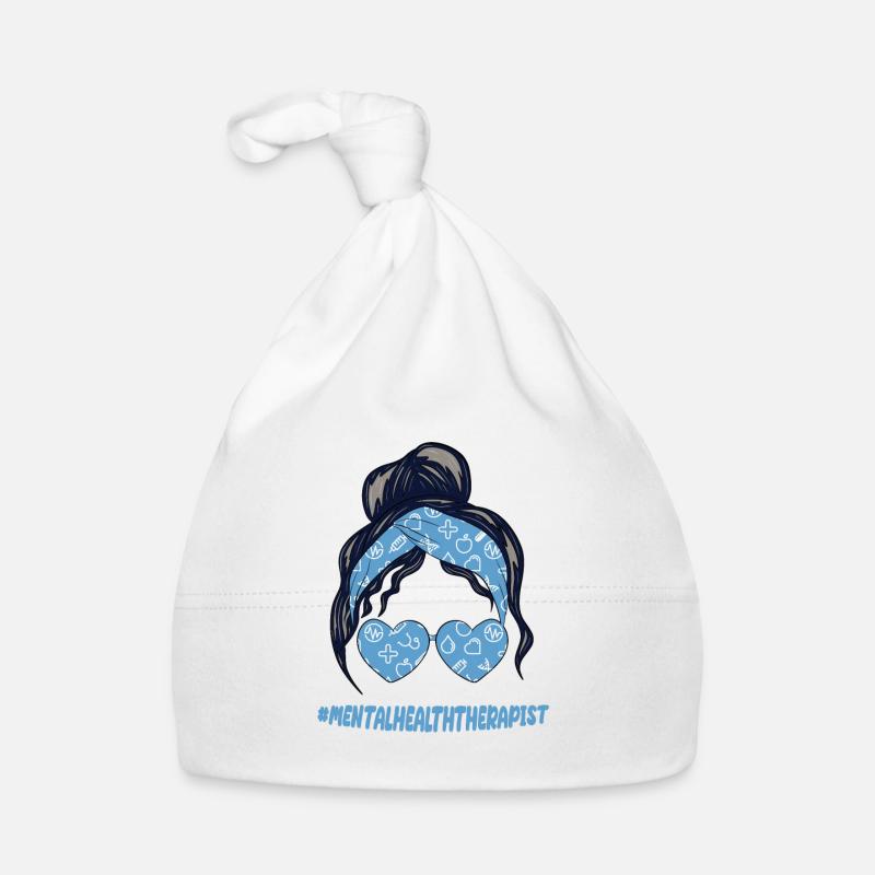 Santé mentale Le violeur 4 - Bonnet bio Bébé - blanc
