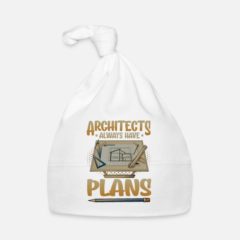 Les architectes ont toujours des plans, de l’architecture - Bonnet bio Bébé - blanc