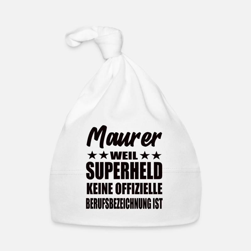 Maurer Superheld Spruch Baby Bio-Mütze