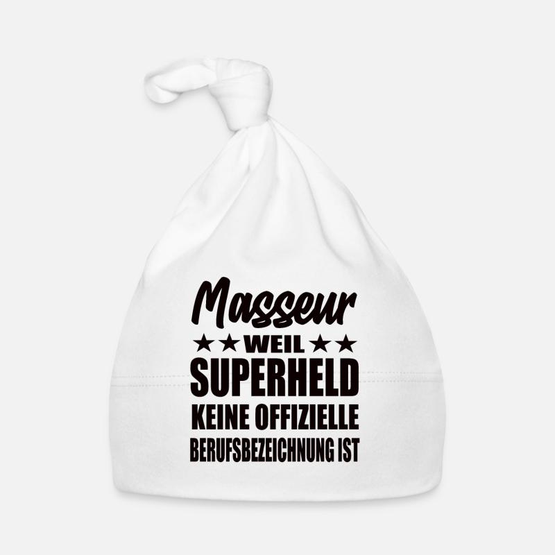 Masseur Superheld Spruch Baby Bio-Mütze