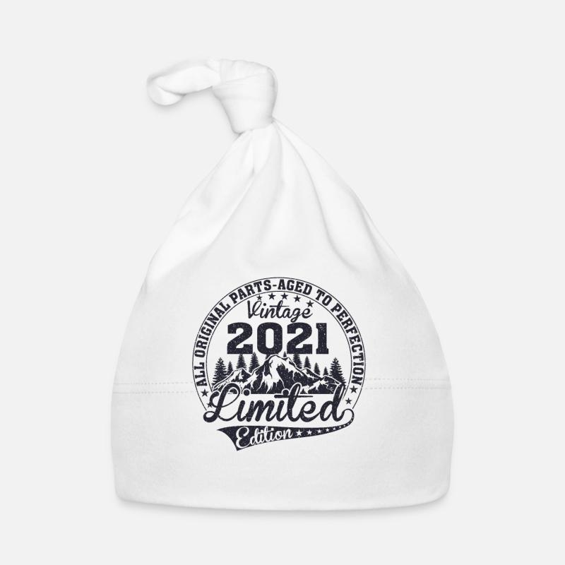 Né 2021 Vintage Anniversaire Rétro Bonnet bio Bébé