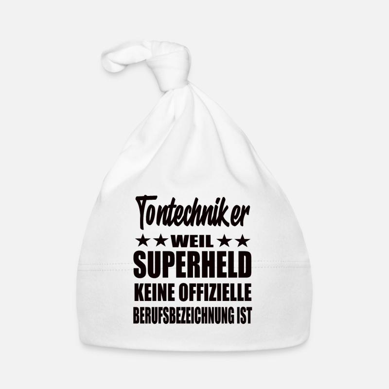 Tontechniker Superheld Spruch Baby Bio-Mütze
