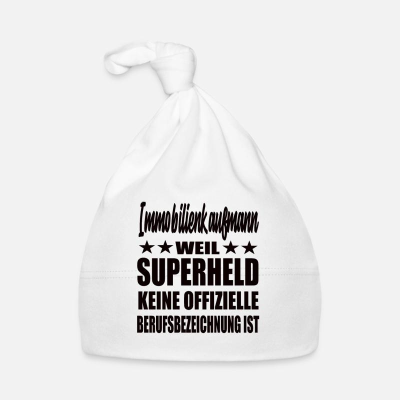 Immobilienkaufmann Superheld Spruch Baby Bio-Mütze