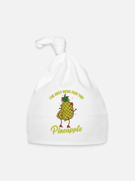 Je suis juste ici pour le fruit de l’ananas - Bonnet bio Bébé - blanc - Devant