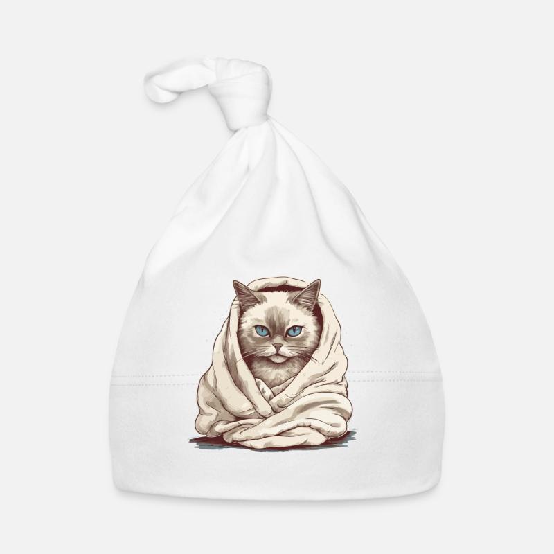 Cat in a blanket Organic Baby Cap