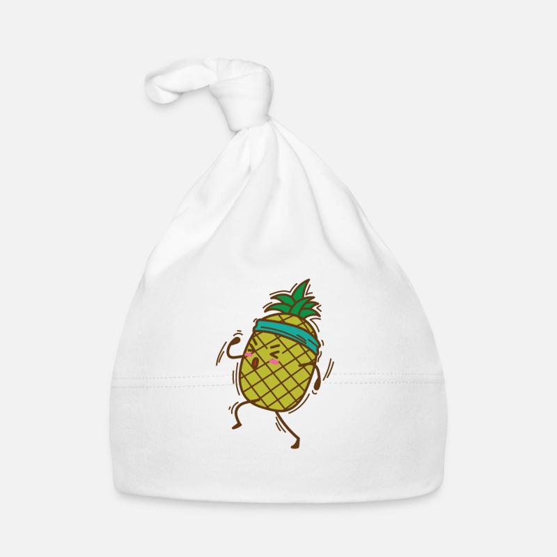 Pineapple goes jogging or running sweet fruit Organic Baby Cap