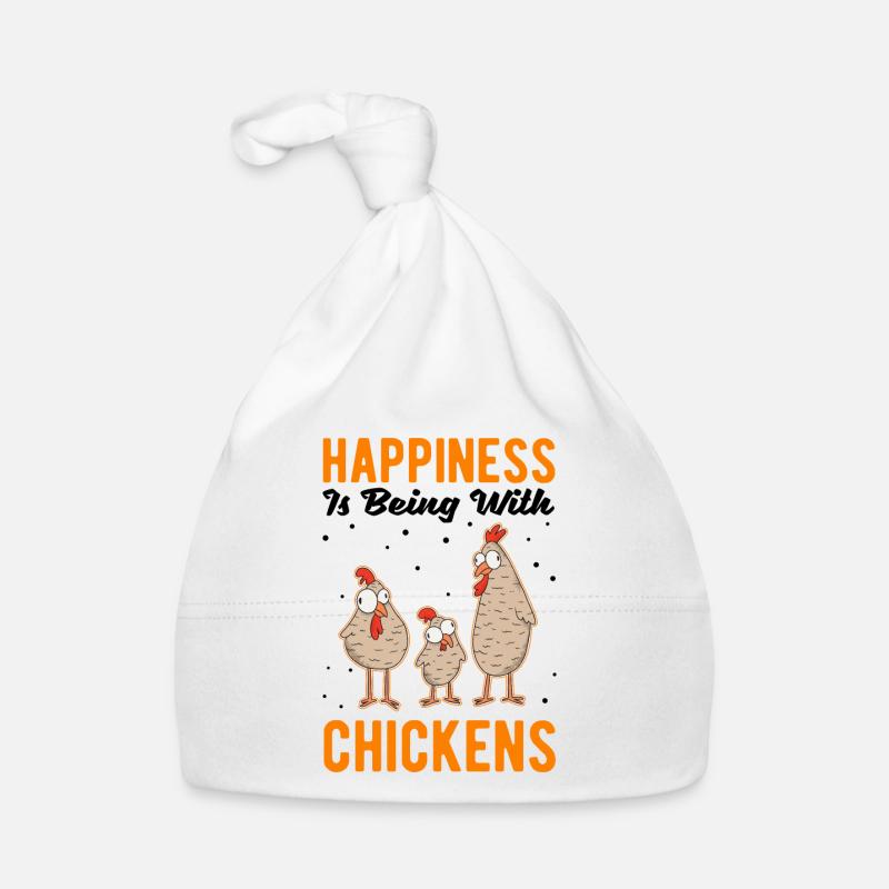Happiness is being with Chickens Hühner Baby Bio-Mütze