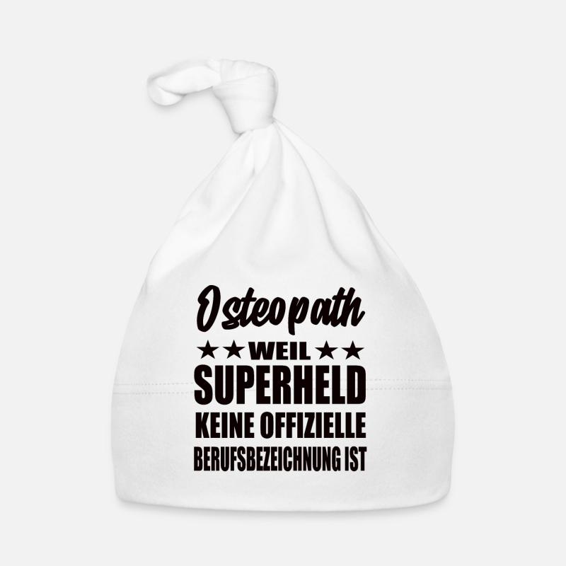 Osteopath Superheld Spruch Baby Bio-Mütze