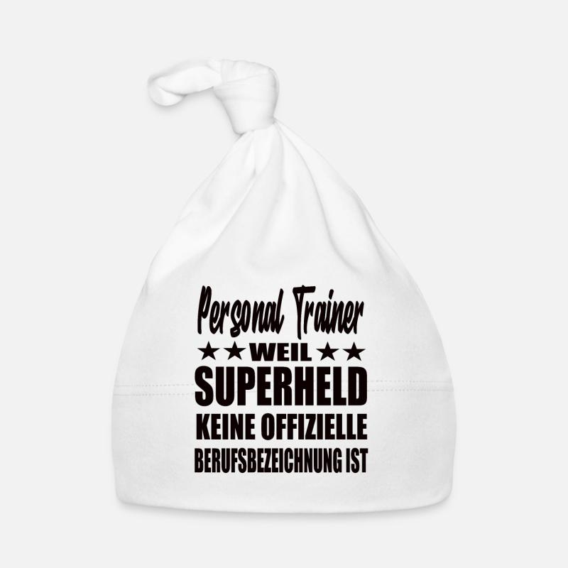 Personal Trainer Superheld Spruch Baby Bio-Mütze