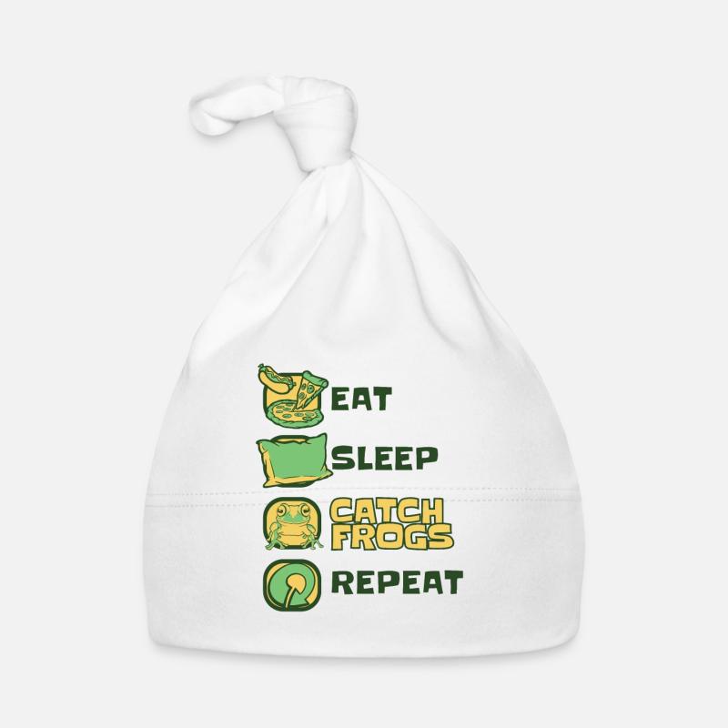 Eat Sleep Catch Frogs Repeat Toad Tadpole Organic Baby Cap