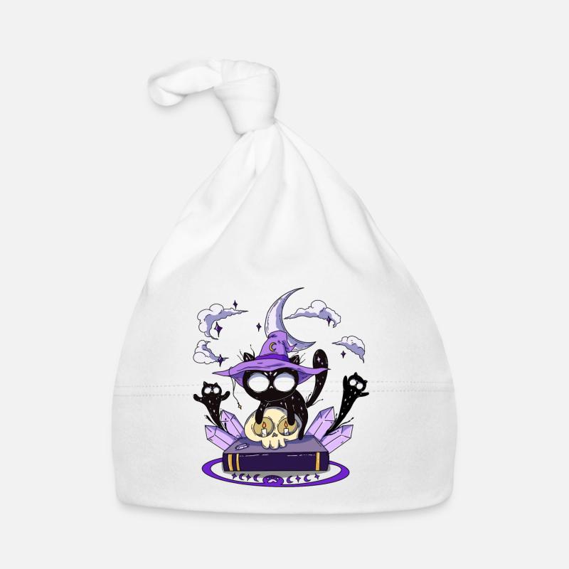 Magic Cat Ghosts Summoning Cats Magic Book Organic Baby Cap