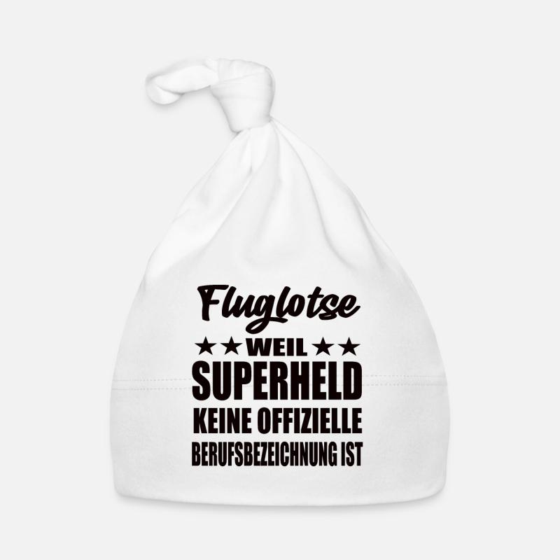 Fluglotse Superheld Spruch Baby Bio-Mütze