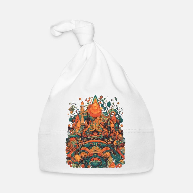 Design Psychedelic Illustration Magic - Organic Baby Cap - white