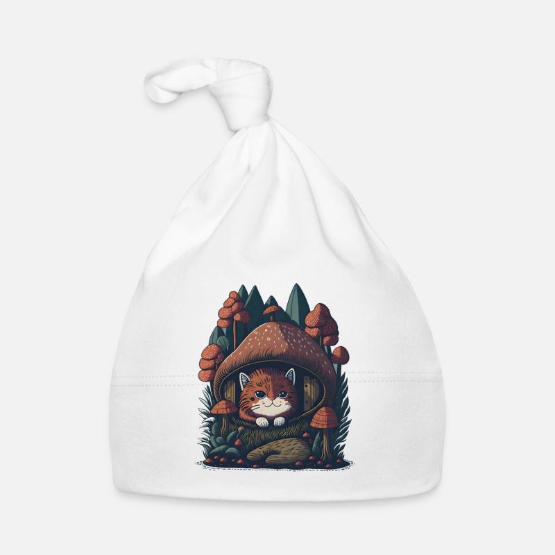 Fairytale Cottagecore Cat Organic Baby Cap