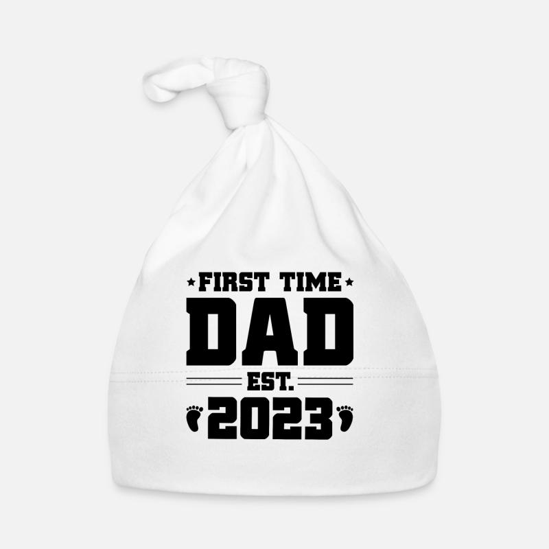 First Time Dad Est 2023 T Shirt Design 3 Bonnet bio Bébé