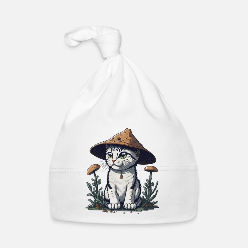 Chat champignon Bonnet bio Bébé