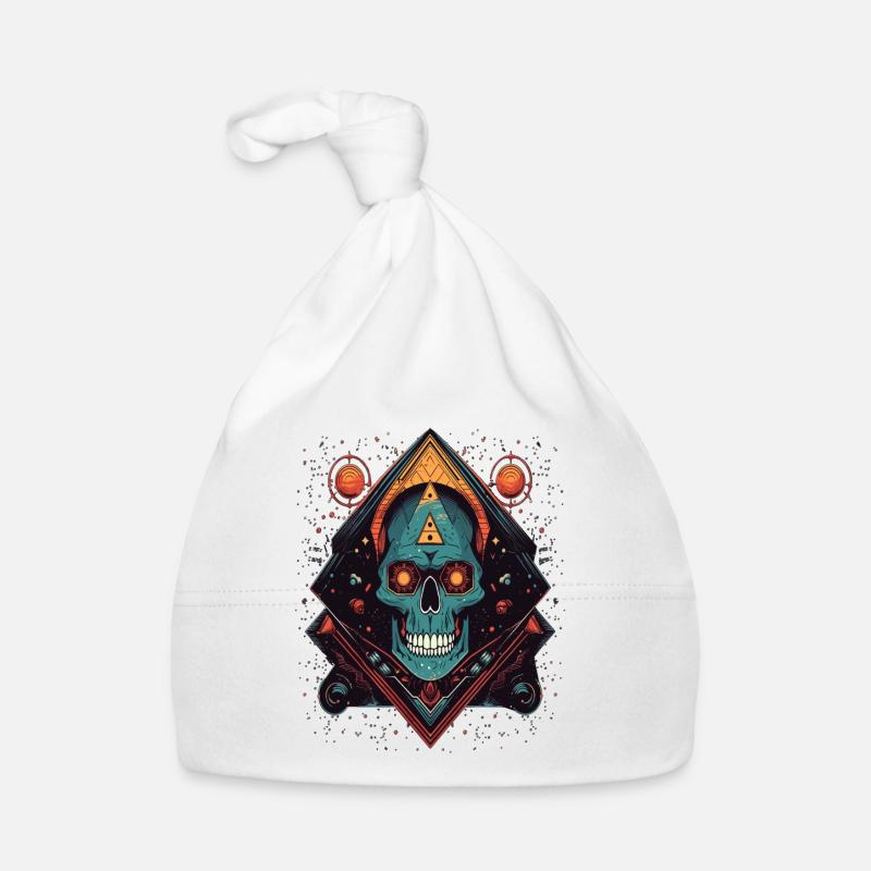 Psychedelic space skull colorful Art Baby Bio-Mütze
