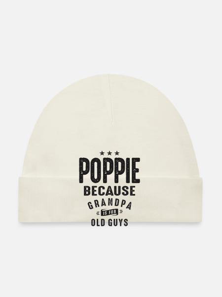Poppie parce que grand-père est pour les vieux gars - Bonnet bio Bébé - blanc - Devant