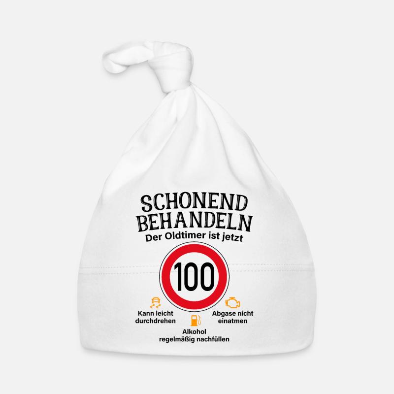 100. Geburtstag Schonend Behandeln Oldtimer 100 Baby Bio-Mütze