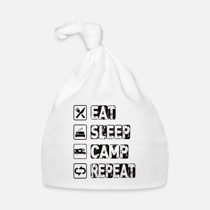 Eat Sleep Camp Repeat Baby Bio-Mütze
