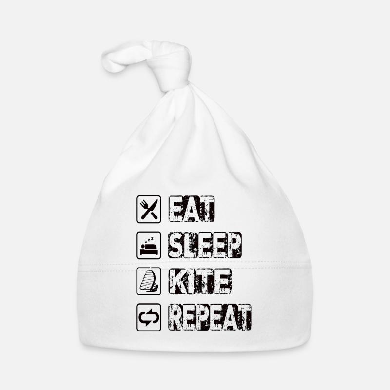 Eat Sleep Kite Repeat Baby Bio-Mütze