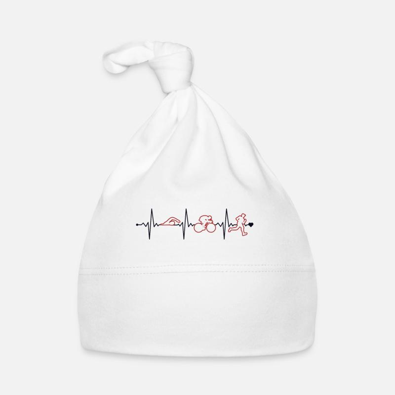 Triathlon Heartbeat Triathlonrad Triathlet Profi Baby Bio-Mütze
