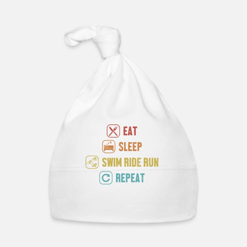 Manger dormir Natation Course Course Répéter l’entraînement des triathlètes Bonnet bio Bébé