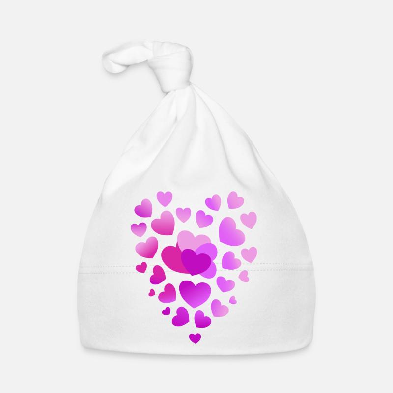 rosa Herzen pinkes Herz Baby Bio-Mütze
